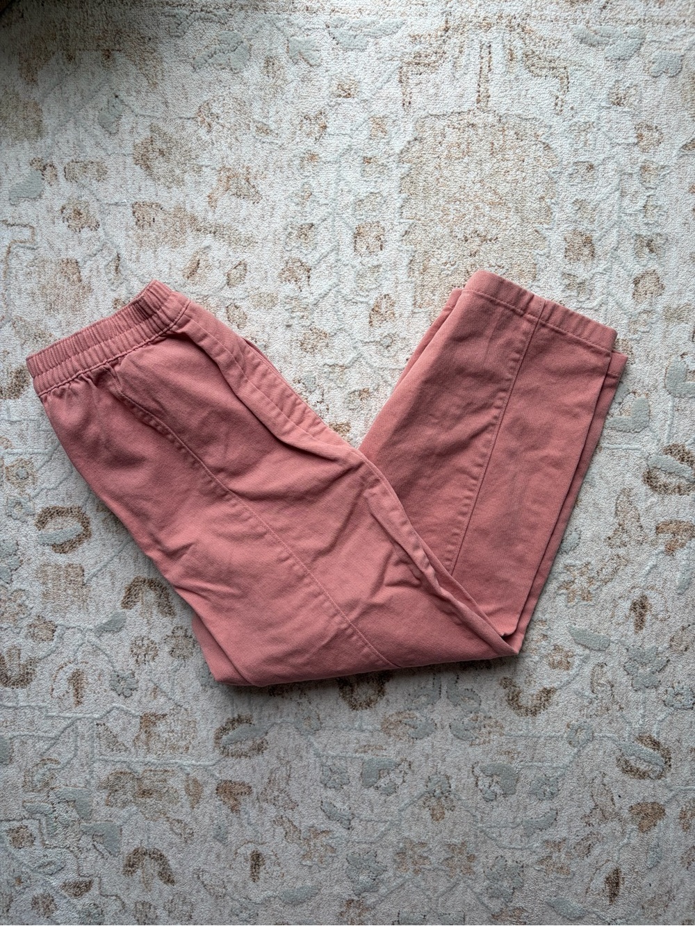 Hanna Andersson Girls Coral Twill Barrell Pants